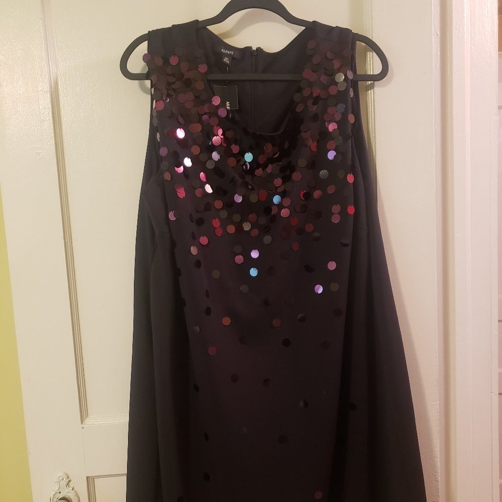 Alfani Women's Plus Shift Black Dress 22W